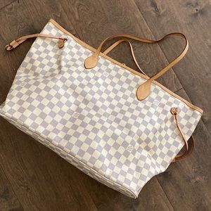 Louis Vuitton beige Daumier print Never-full GM tote